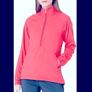 Cutter & Buck Women's Cb Weathertec L/s Jackie 3/4 Zip Pullover Rain Windbreaker